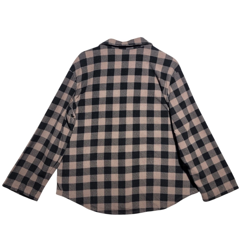 Victoria's Secret PINK‎ Women's Large Pajama Top Oak Black Plaid - Picture 2 of 4
